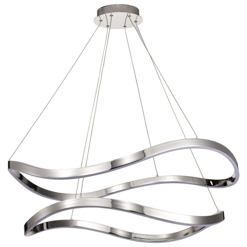 Sylas; 36 Inch LED Pendant; Polished Nickel Finish