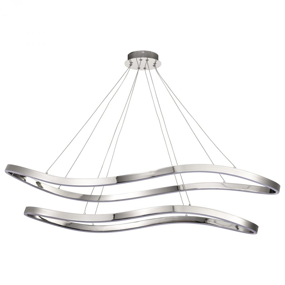 Sylas; 48 Inch LED Pendant; Polished Nickel Finish