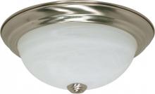 Nuvo 60/197 - 2 Light - 11" Flush with Alabaster Glass - Brushed Nickel Finish