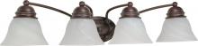 Nuvo 60/347 - Empire - 4 Light 29" Vanity with Alabaster Glass - Old Bronze Finish