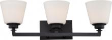 Nuvo 60/5553 - Mobili - 3 Light Vanity with Satin White Glass - Aged Bronze Finish
