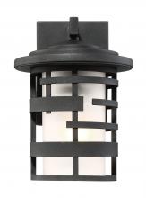 Nuvo 60/6401 - Lansing - 1 Light 10" Wall Lantern with Etched Glass - Textured Black Finish