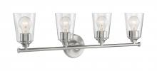 Nuvo 60/7184 - Bransel - 4 Light Vanity with Seeded Glass - Brushed Nickel Finish