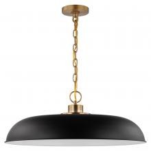 Nuvo 60/7487 - Colony; 1 Light; Large Pendant; Matte Black with Burnished Brass