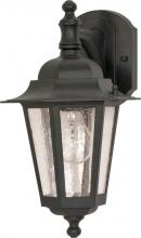 Nuvo 60/990 - Cornerstone - 1 Light 13" - Wall Lantern Arm Down with Clear Seeded Glass - Textured Black
