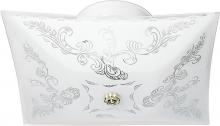 Nuvo SF77/126 - 2 Light - 12" Flush with Square Floral Glass - White Finish