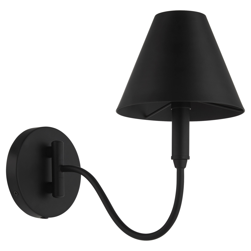 WALTZ 1 LIGHT SWING-ARM LAMP - MATTE BLACK
