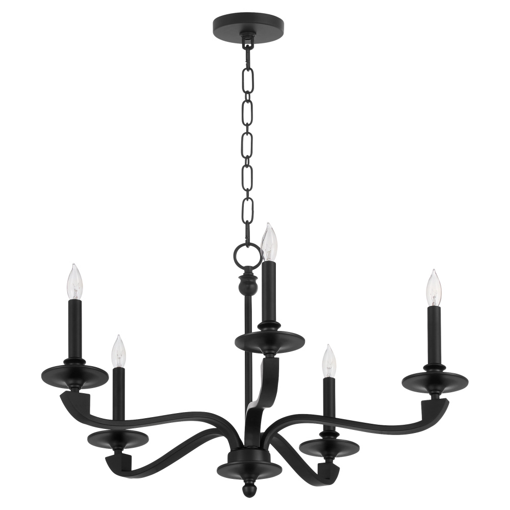CHANTELLE 5 LIGHT CHANDELIER - MATTE BLACK
