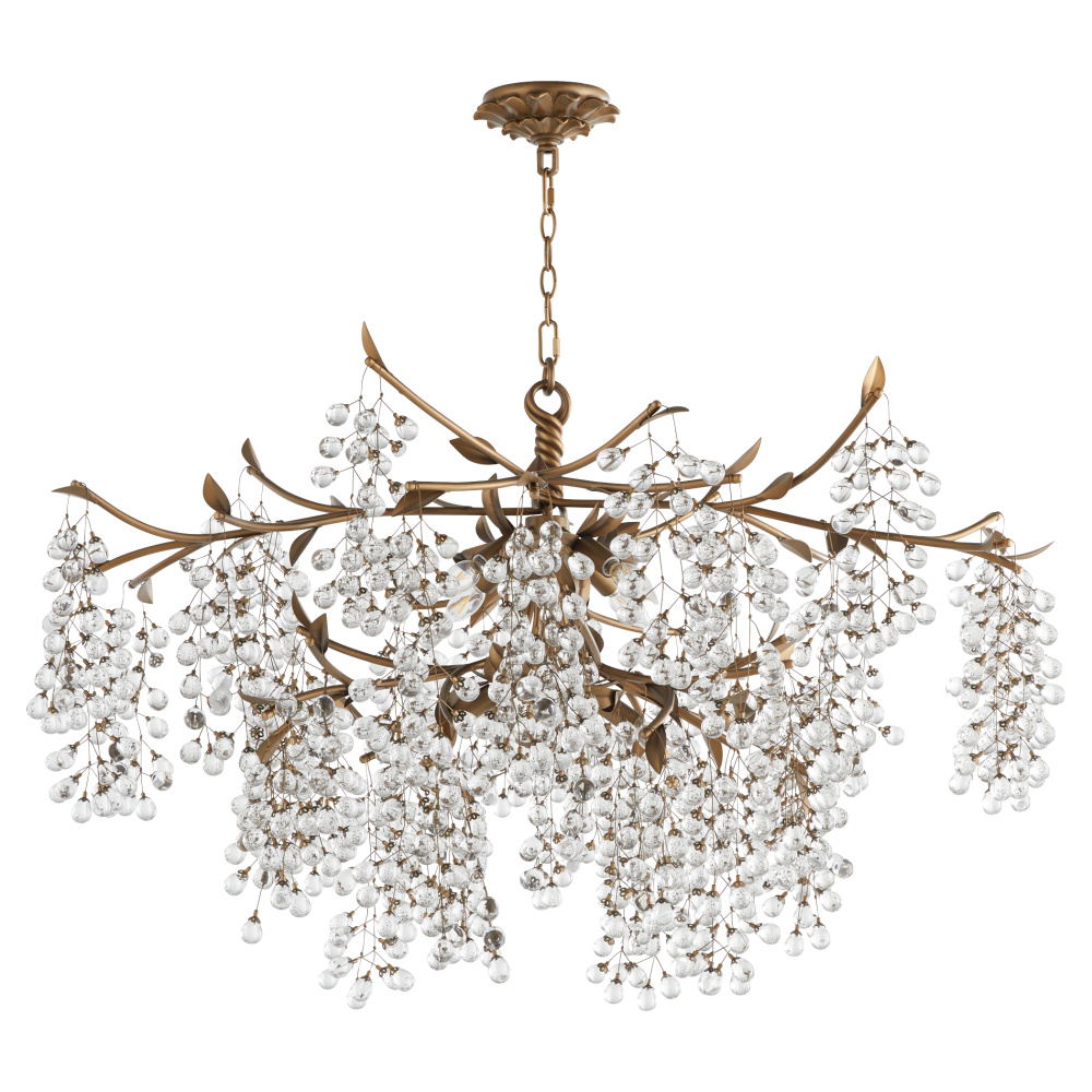 GLICINA 8 LIGHT CHANDELIER - NATURAL BRASS
