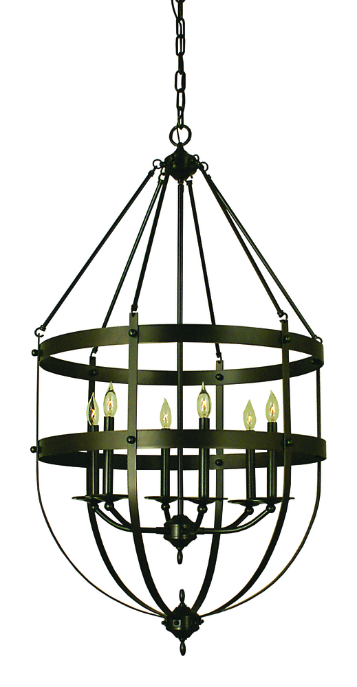 6-Light Mahogany Bronze Hannover Foyer Chandelier