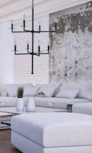 Framburg 5458 Mblack - 8-Light Matte Black Muse Foyer Chandelier