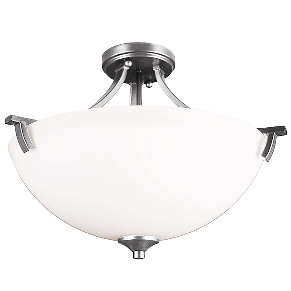 Victoria 3-Light Semi-Flush Entry - NK White Glass