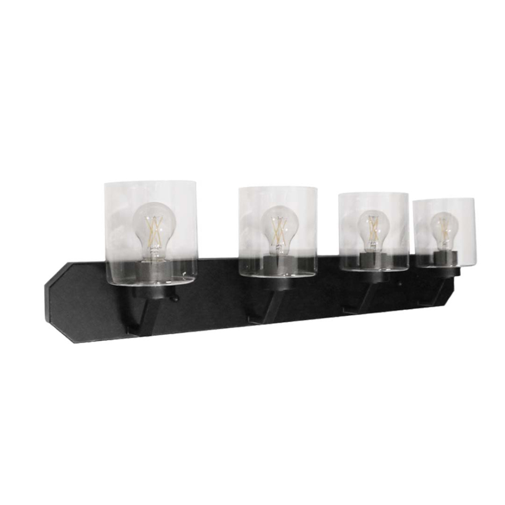 Paris 4-Light Vanity - MB Clear Cylinder Glass