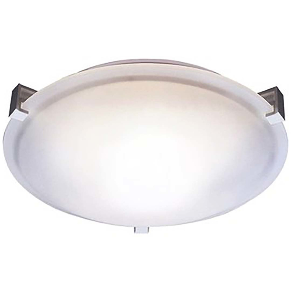 2-Light 3 Square Tab Ceiling Mount - NK White Glass