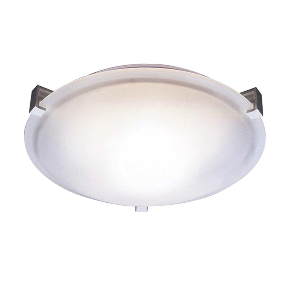 3-Light 3 Square Tab Ceiling Mount - NK White Glass