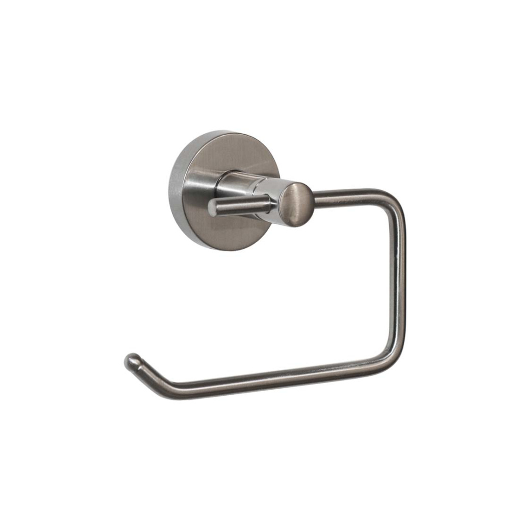 Modern Round Euro Paper Holder - Satin Nickel