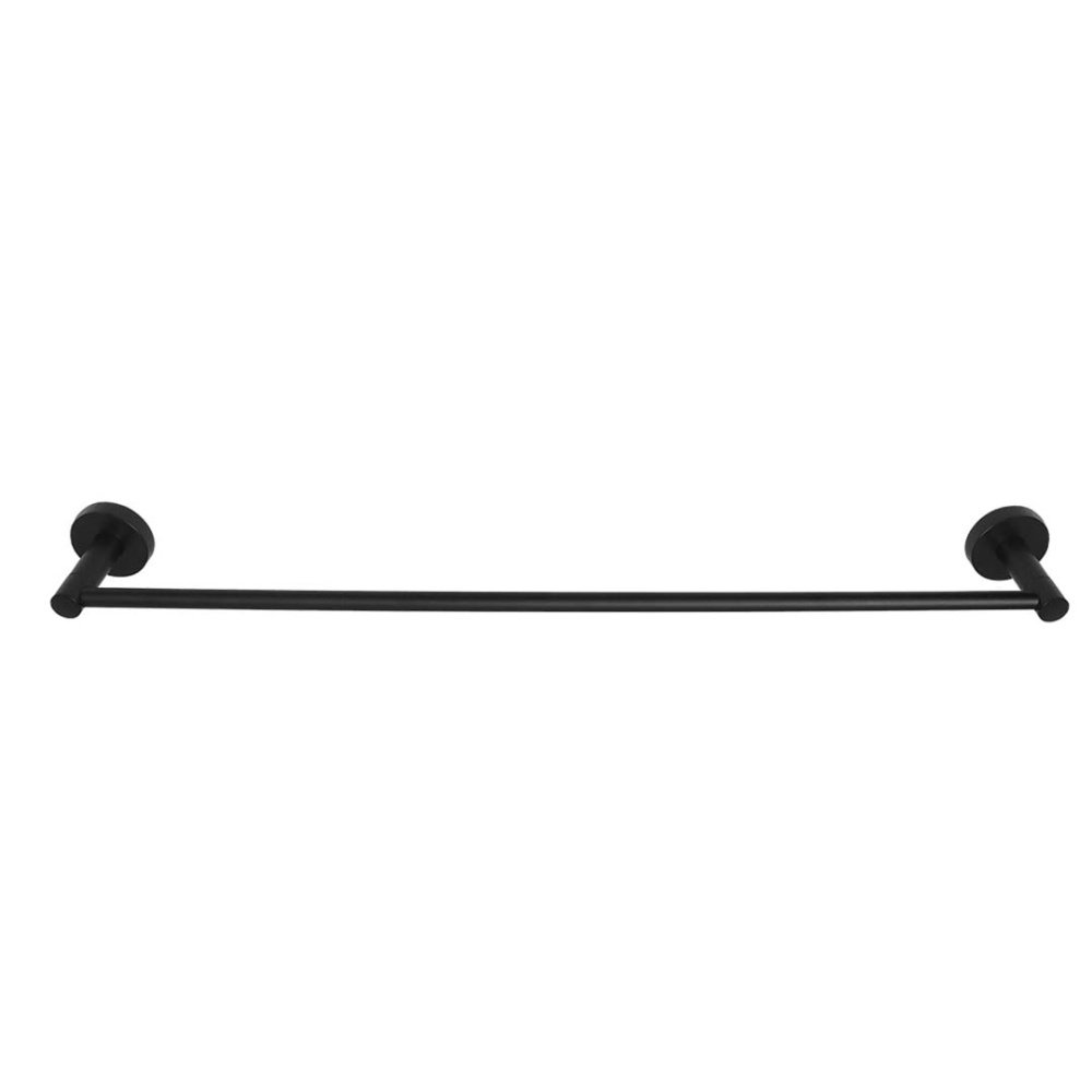 Modern Round 24" Towel Bar - Matte Black