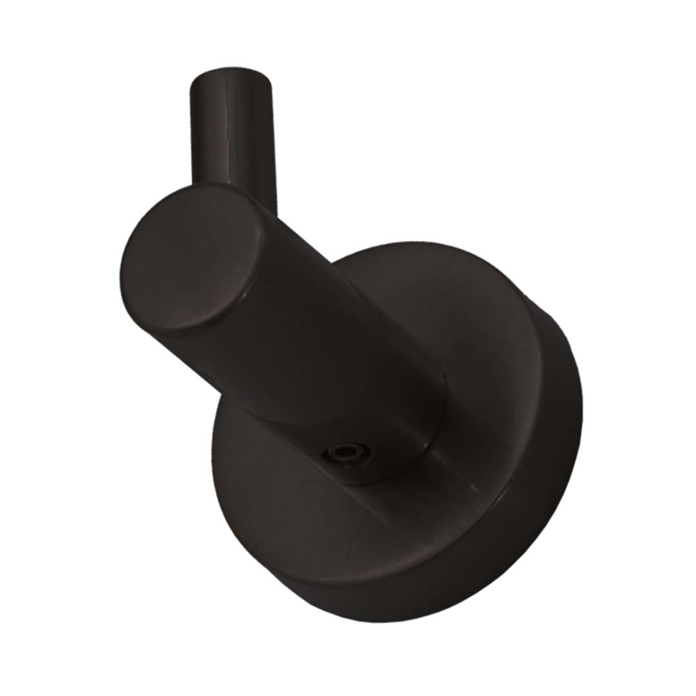 Modern Round Single Robe Hook - Matte Black