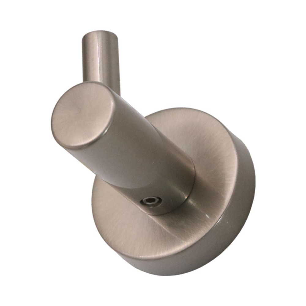 Modern Round Single Robe Hook - Satin Nickel