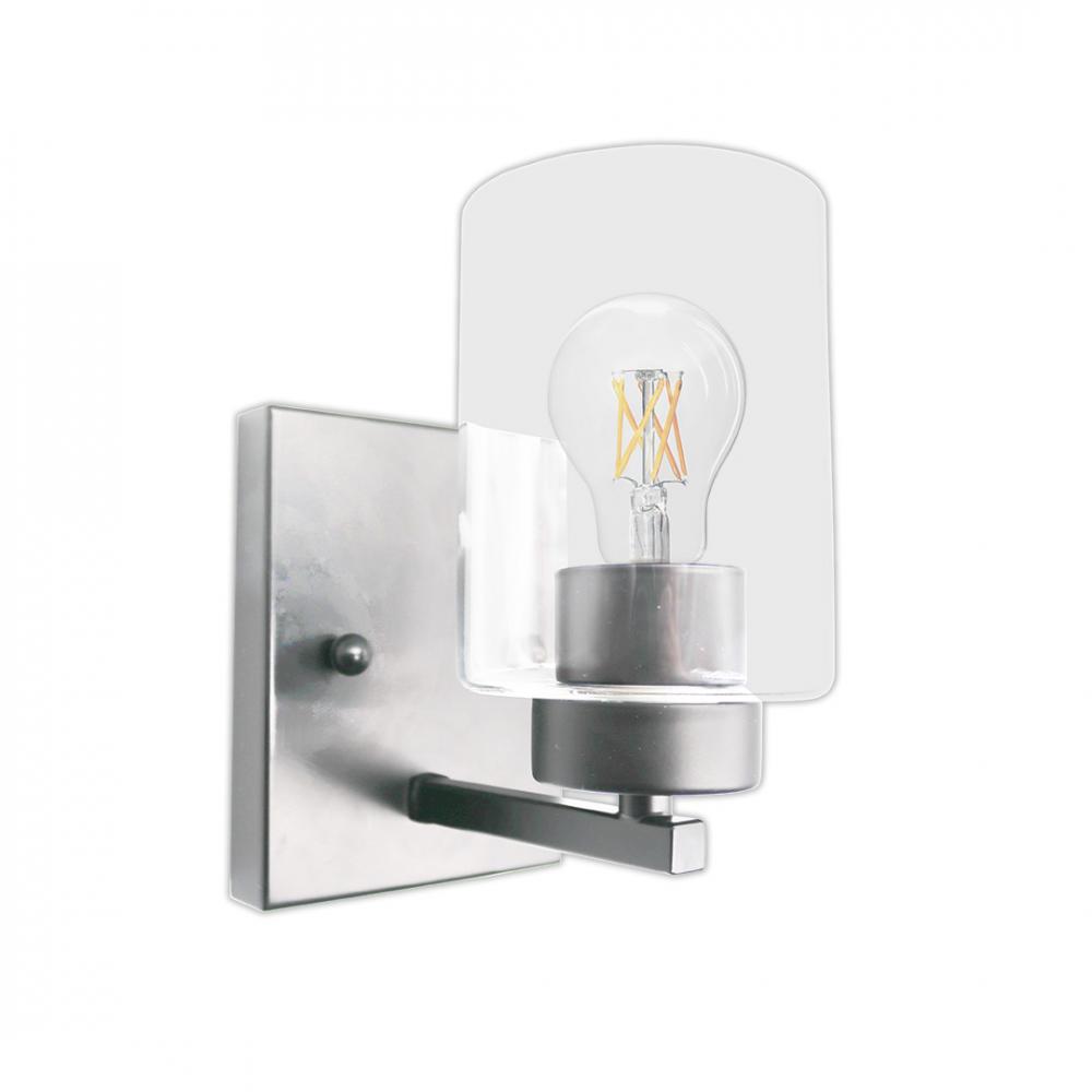 1-Light Clear Glass Sconce - NK
