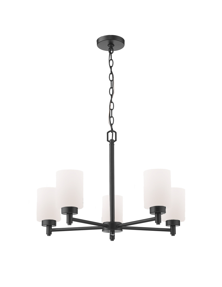 Mincio 5-Light White Glass Chandelier - MB