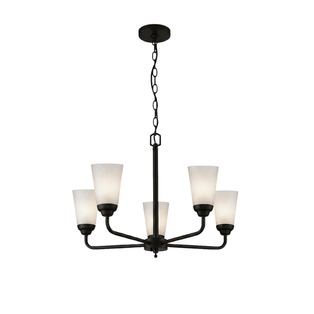 Aria 5-Light Frosted Cone Glass Chandelier - MB
