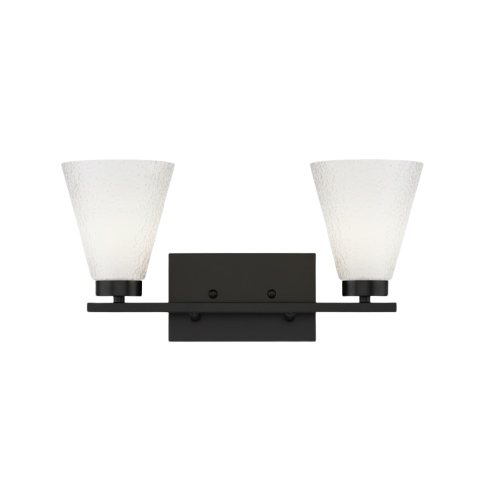 Aria 2-Light Frosted Cone Glass Vanity - MB
