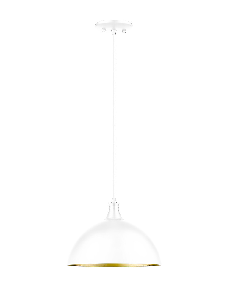 (MP-70478-1-WH/CG(E26)) VIVIO 1-LIGHT 12" MIA WH METAL SHADE WH CORDED PENDANT