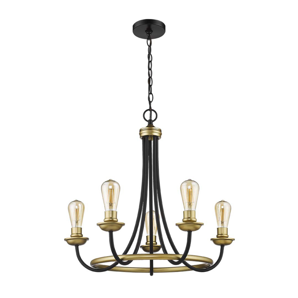 Vivio 5-Light Emma Two-Toned Chandelier - Matte Black/Matte Gold
