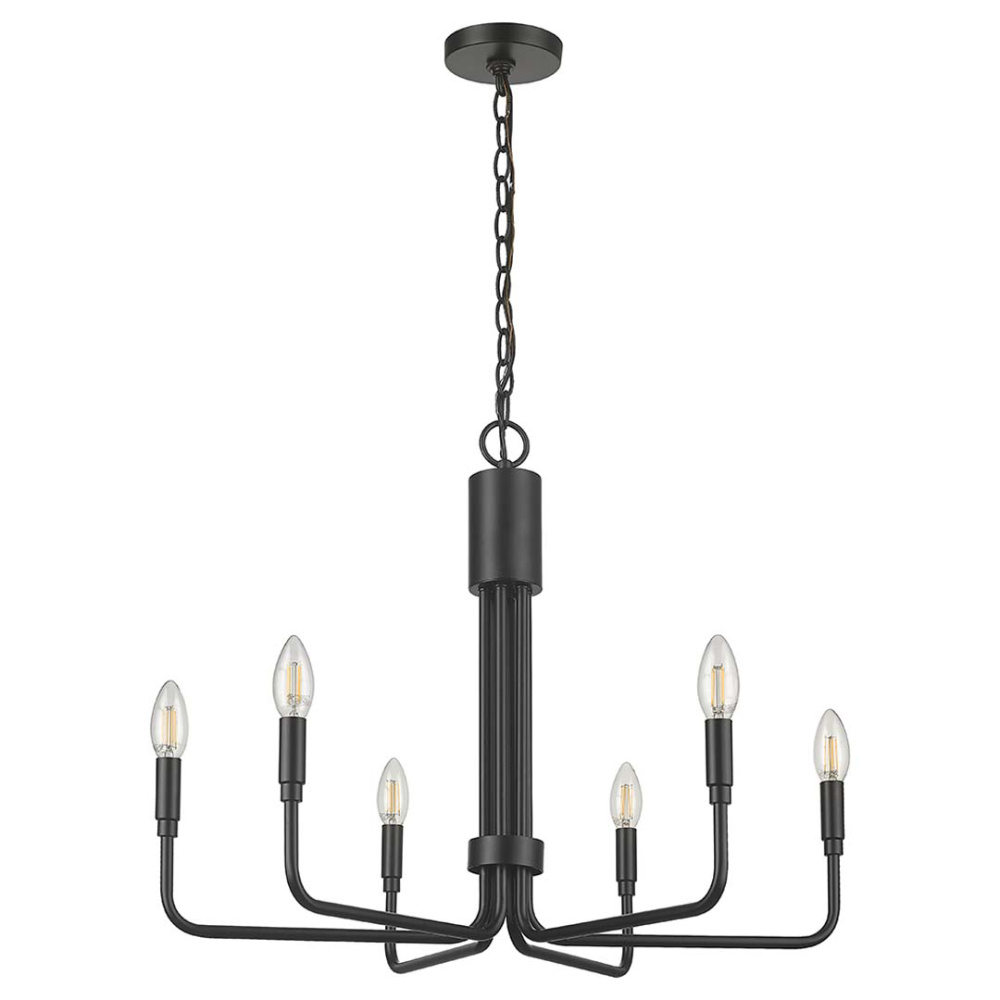 Vivio Alph 6-Light Flat Bottom Chandelier - MB(E12)