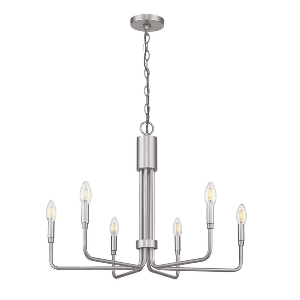 Vivio Alph 6-Light Flat Bottom Chandelier - NK(E12)