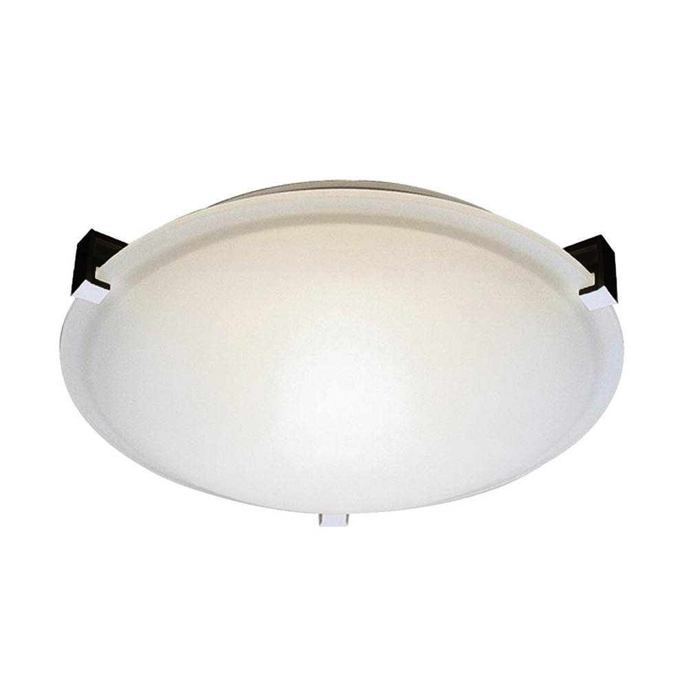 2-Light 3 Square Tab Ceiling Mount - MB  White Glass