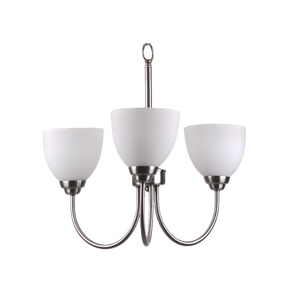 Laredo 3-Light Chandelier - NK  White Glass