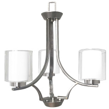 HOMEnhancements 18779 - Sonora 3-Light Chandelier - NK - Clear & White Glass