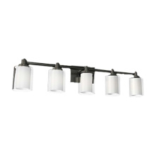 HOMEnhancements 19356 - Sonora 5-Light Vanity - MB Clear & White Glass