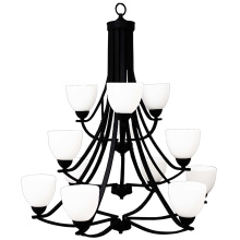 HOMEnhancements 19539 - Victoria 12-Light Chandelier - MB White Glass