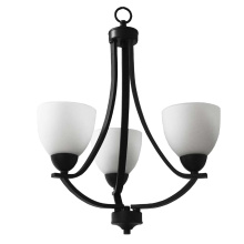 HOMEnhancements 19566 - Victoria 3-Light Chandelier - MB White Glass
