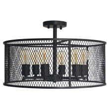 HOMEnhancements 20538 - Rimini 6-Light Steel Mesh Shade Semi Flush Mount - MB