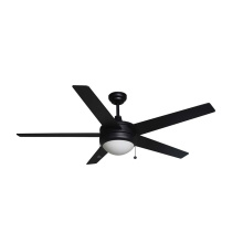 HOMEnhancements 20649 - 5-Blade Contemporary MB Ceiling Fan - Matte Black/Walnut Blades