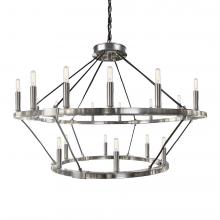 HOMEnhancements 20952 - 12 + 6 Light 40"/26" Big Ring Double Tier Chandelier - NK T6-3K Lamps Included