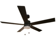 HOMEnhancements 21657 - 5-Blade 54" MB Modern Damp Location Fan Matte Black Blades Pull Chain 3K, 4K, 5K