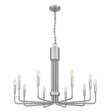 HOMEnhancements 70574 - Vivio Alph 10-Light Flat Bottom Chandelier - NK(E12)