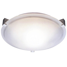 HOMEnhancements 20172 - 3-Light 3 Square Tab Ceiling Mount - NK  White Glass