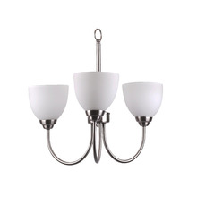 HOMEnhancements 15390 - Laredo 3-Light Chandelier - NK  White Glass