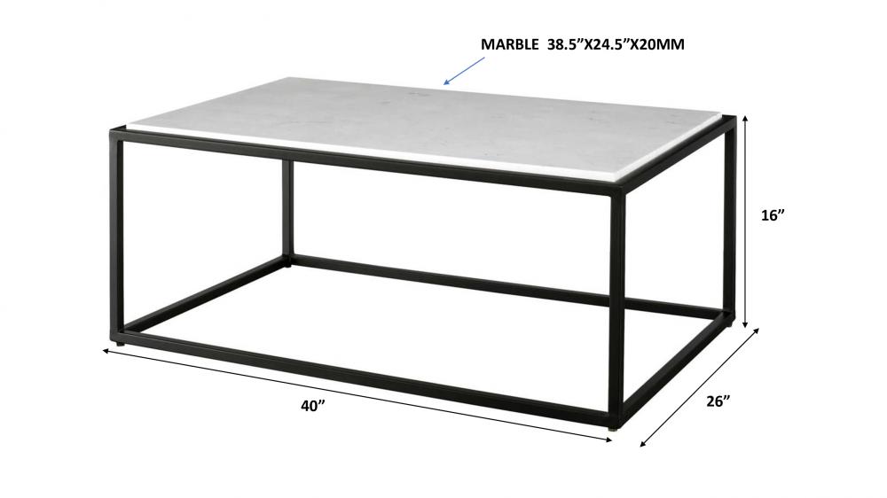 Uttermost Vola Modern White Marble Coffee Table