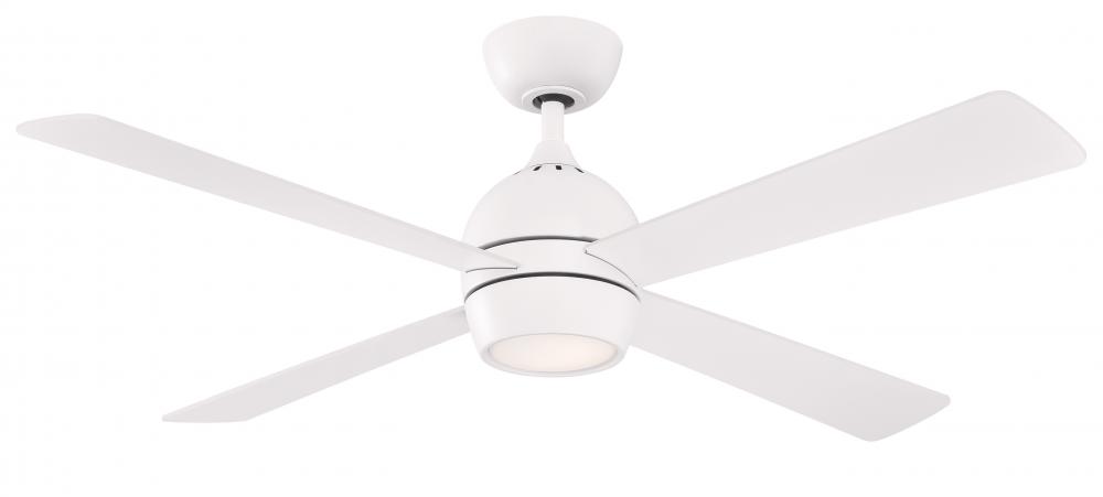 Kwad 52 inch Indoor Ceiling Fan with LED Light Kit - Matte White