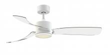 Fanimation FP8511MW - SculptAire 52 inch Indoor/Outdoor Ceiling Fan with LED Light Kit - Matte White with Clear blades