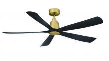 Fanimation FPD5534BSBL - Kute5 52 inch Indoor/Outdoor Ceiling Fan - Brushed Satin Brass with Black blades