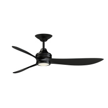 Fanimation FPD6725BL - Aviara 60 inch Indoor/Outdoor Ceiling Fan with LED CCT Select Light Kit - Black with Black blades
