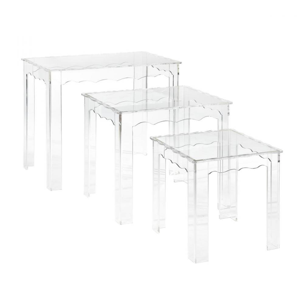 Jacobs Nesting Table - Set of 3 Square Clear